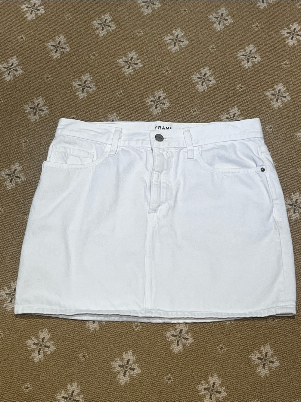 FRAME Denim White Mini Skirt 28